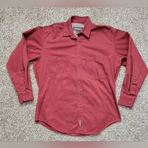 Timberland Weathergear 100% Cotton Shirt Top Button Down Up Dark Red Size Medium